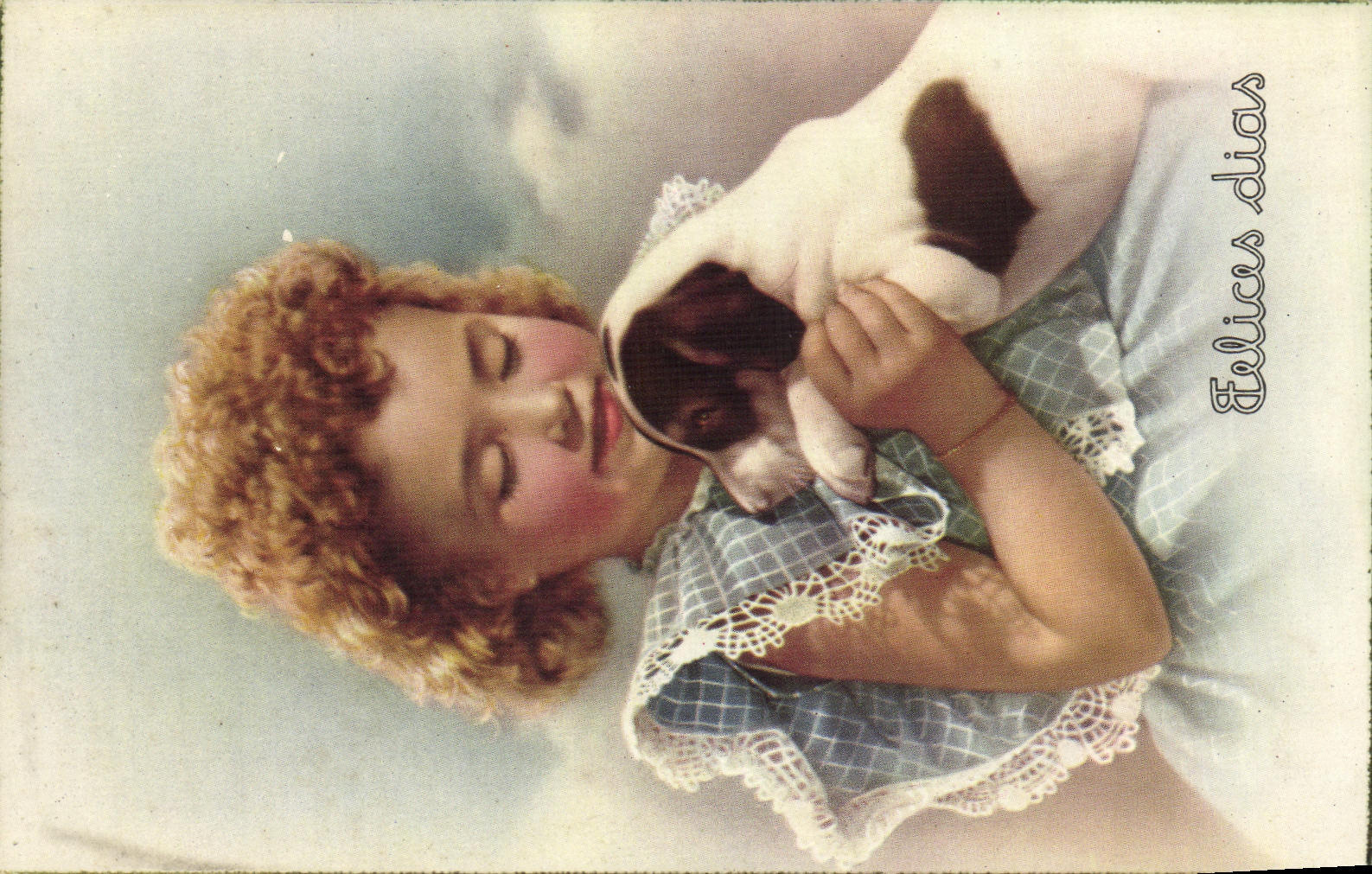 CPA Fantaisie Enfant Chien 