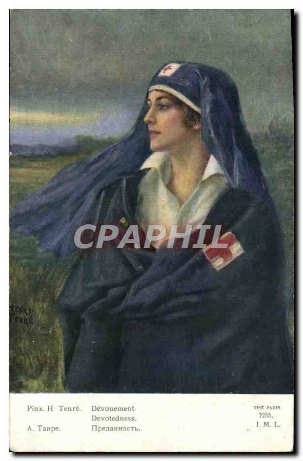 CPA Fantaisie Femme Devouement Infirmiere 