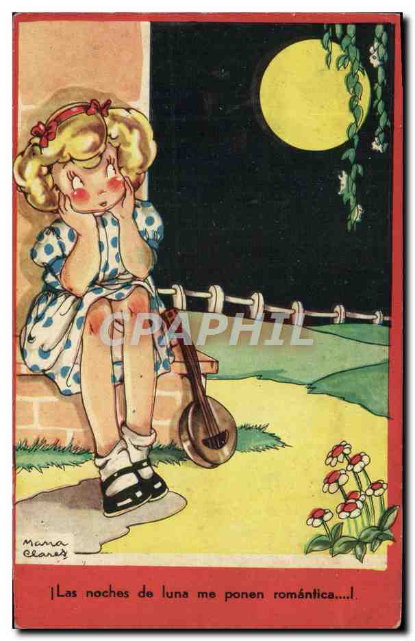 CPA Fantaisie Enfant Lune 