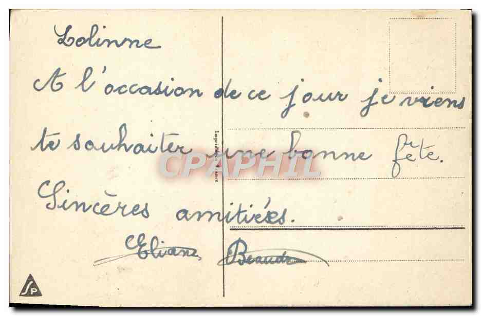CPA Fantaisie Fleurs — Verso