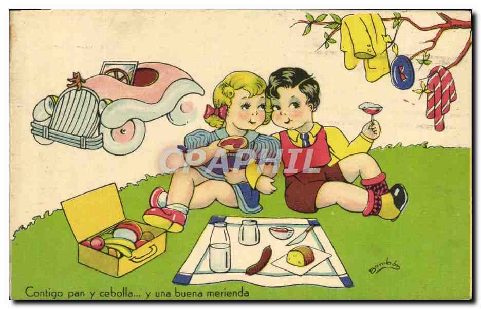 CPA Fantaisie Enfants Automobile 