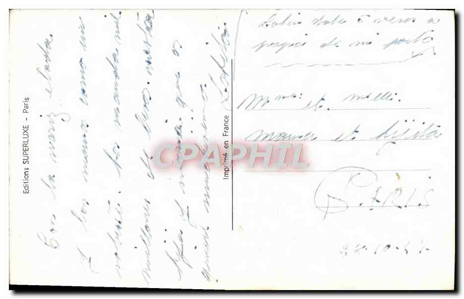 CPA Fantaisie Enfant Bebe chien — Rückseite