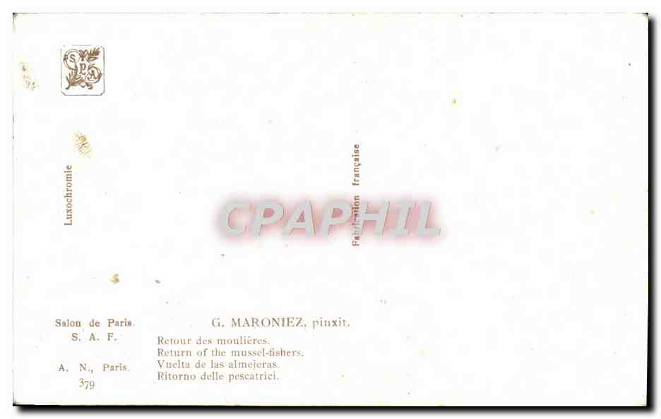 CPA Fantaisie Maroniez Retour des moulieres — Verso