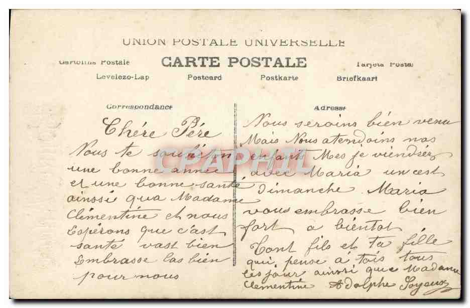 CPA Fantaisie Bonen annee Moutons  — Rückseite