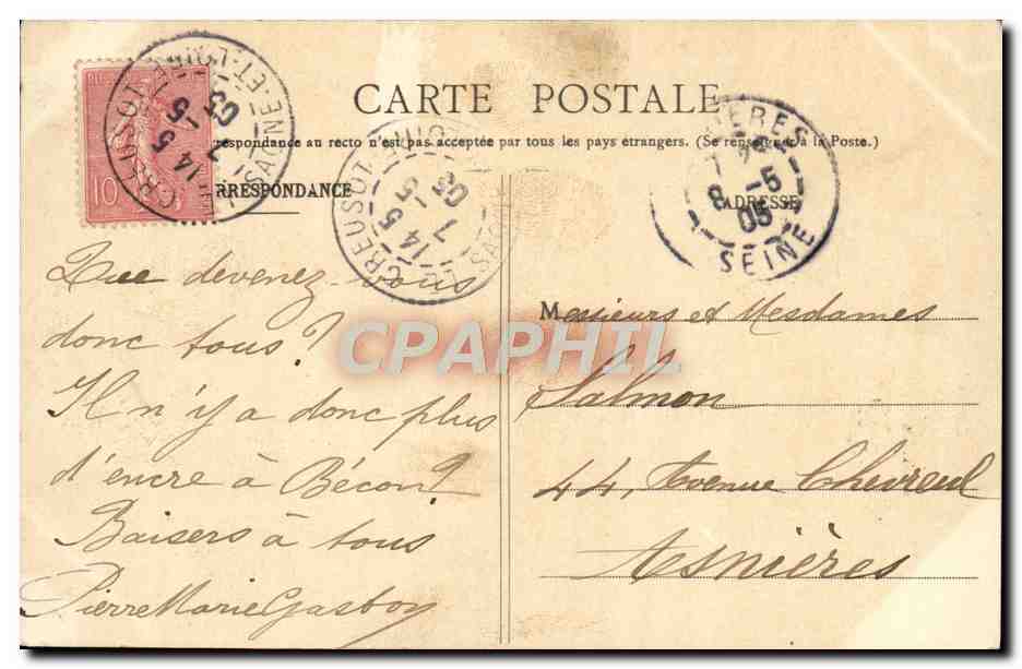 CPA Fantaisie Enfant — Rückseite