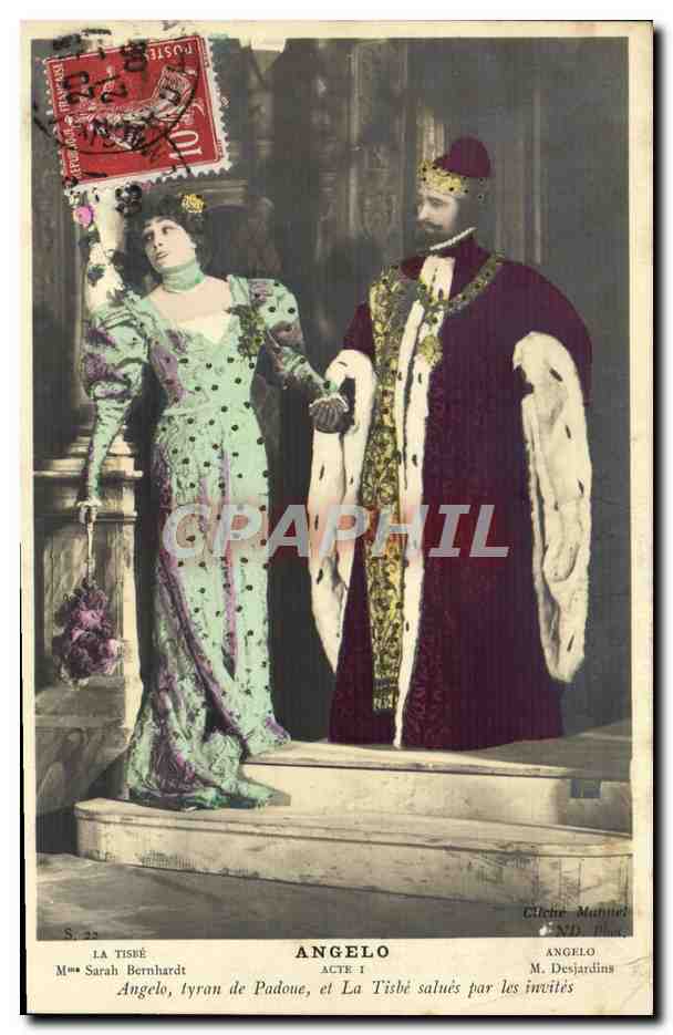 Angelo, tyran de Padoue, et La Tisbé salués par les invités — Éditeur Cléde Manuel, n° S. 22