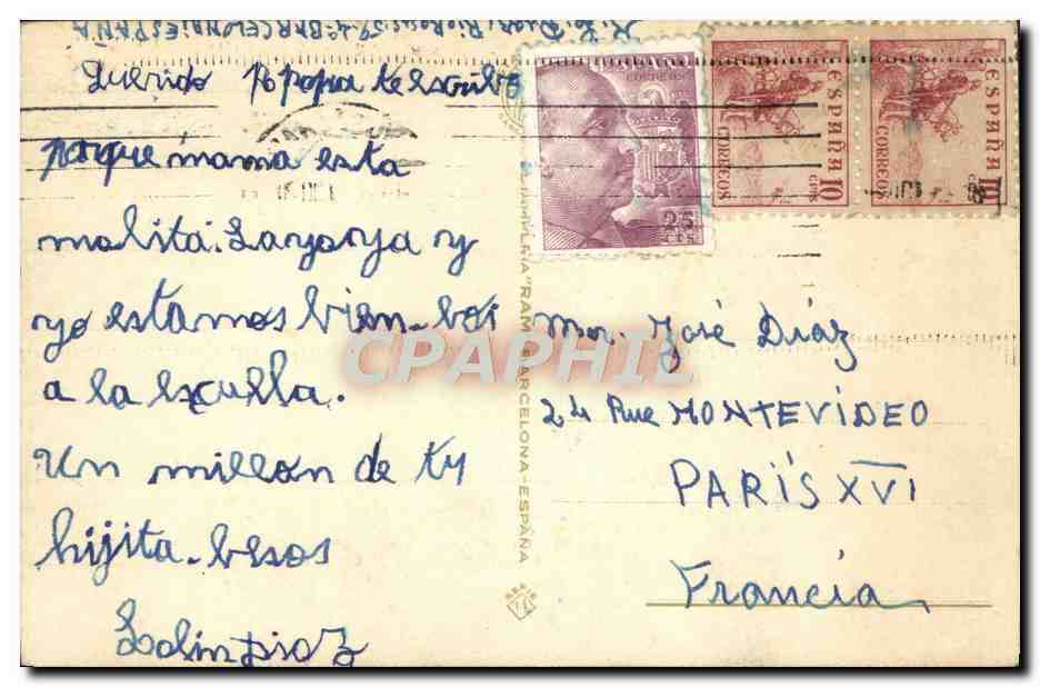CPA Fantaisie Enfant Chat Chaton  — Rückseite