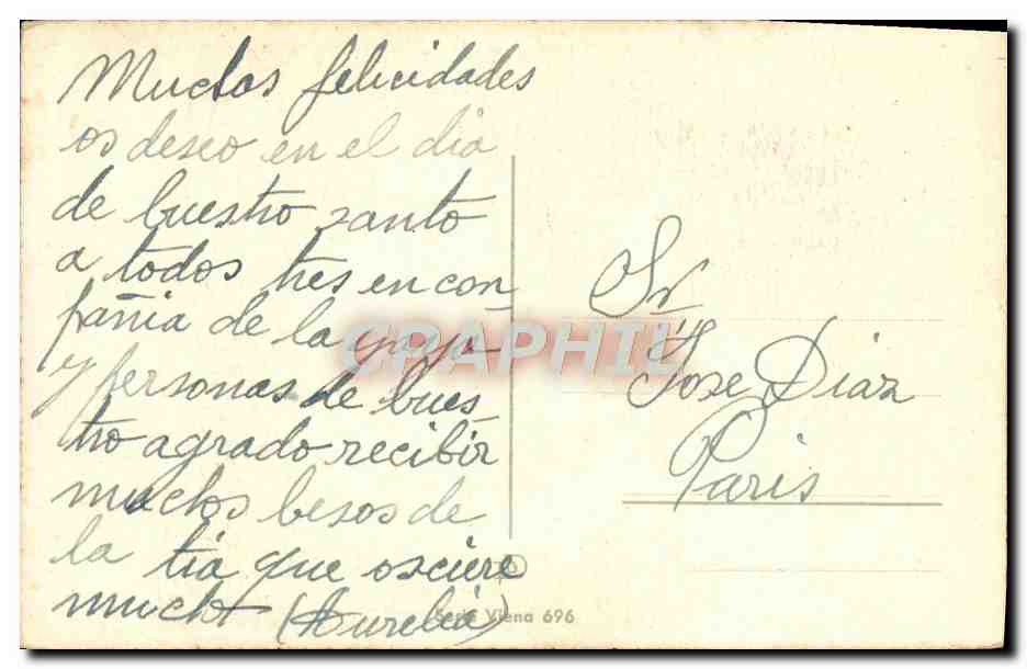 CPA Fantaisie Fleurs — Verso