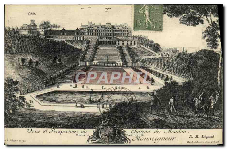 CPA Vue et perspective du chateau de Meudon 