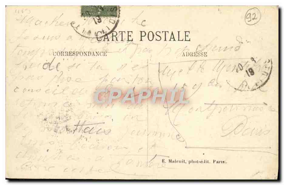 CPA Vue et perspective du chateau de Meudon  — Rückseite