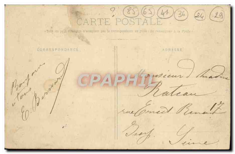 CPA Bois de Gaumont Le chateau de la lande  — Rückseite