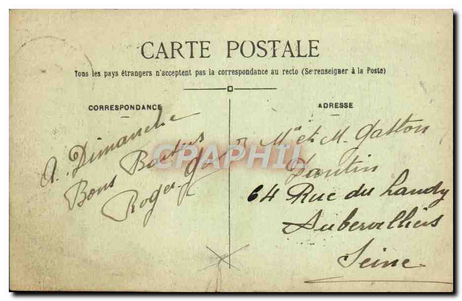CPA Nanterre Les Pompiers Salut au drapeau — Rückseite