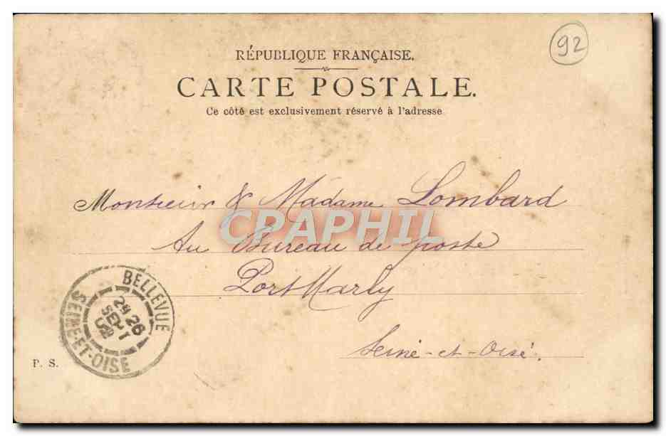 CPA Bords de la Seine Bas Meudon Bellevue et le Funiculaire  — Rückseite