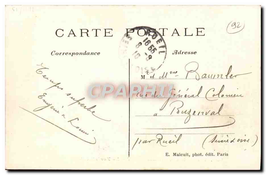 CPA Bois de Meudon Clamart Le Fontaine Sainte Marie  — Rückseite