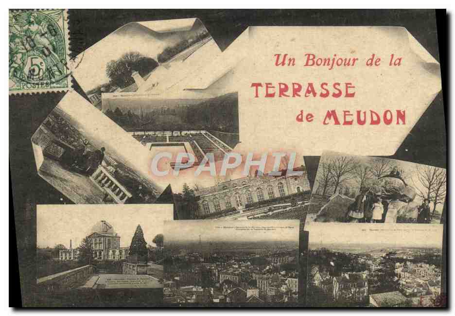 CPA Un Bonjour de laTerrasse de Meudon