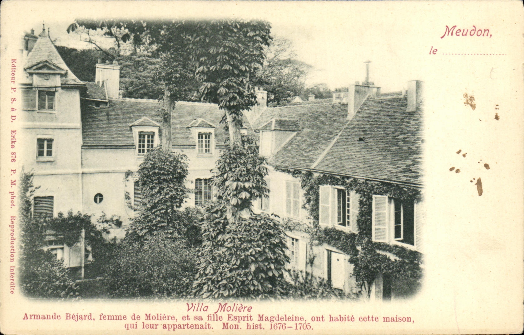 CPA Meudon Villa Moliere Armande Bajard Femme de Moliere 
