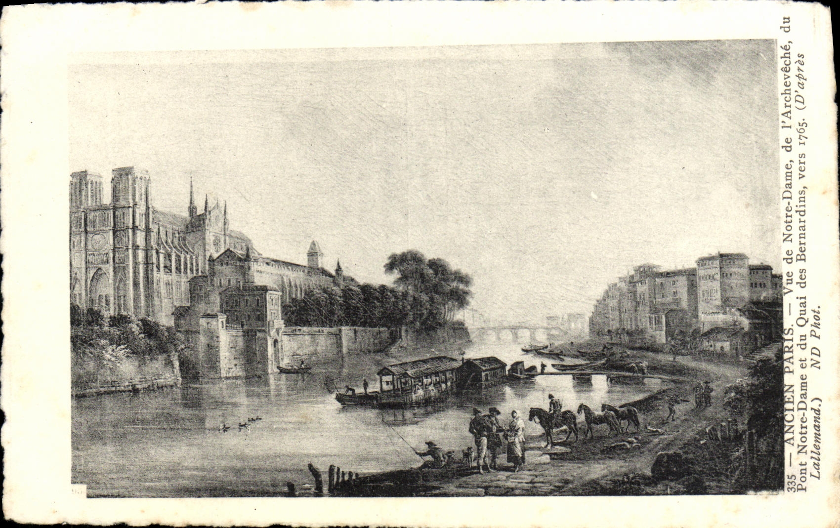 CPA Ancien Paris Vue de Notre Dame de l'archeveche Pont Notre Dame et du quai des Bernardins 