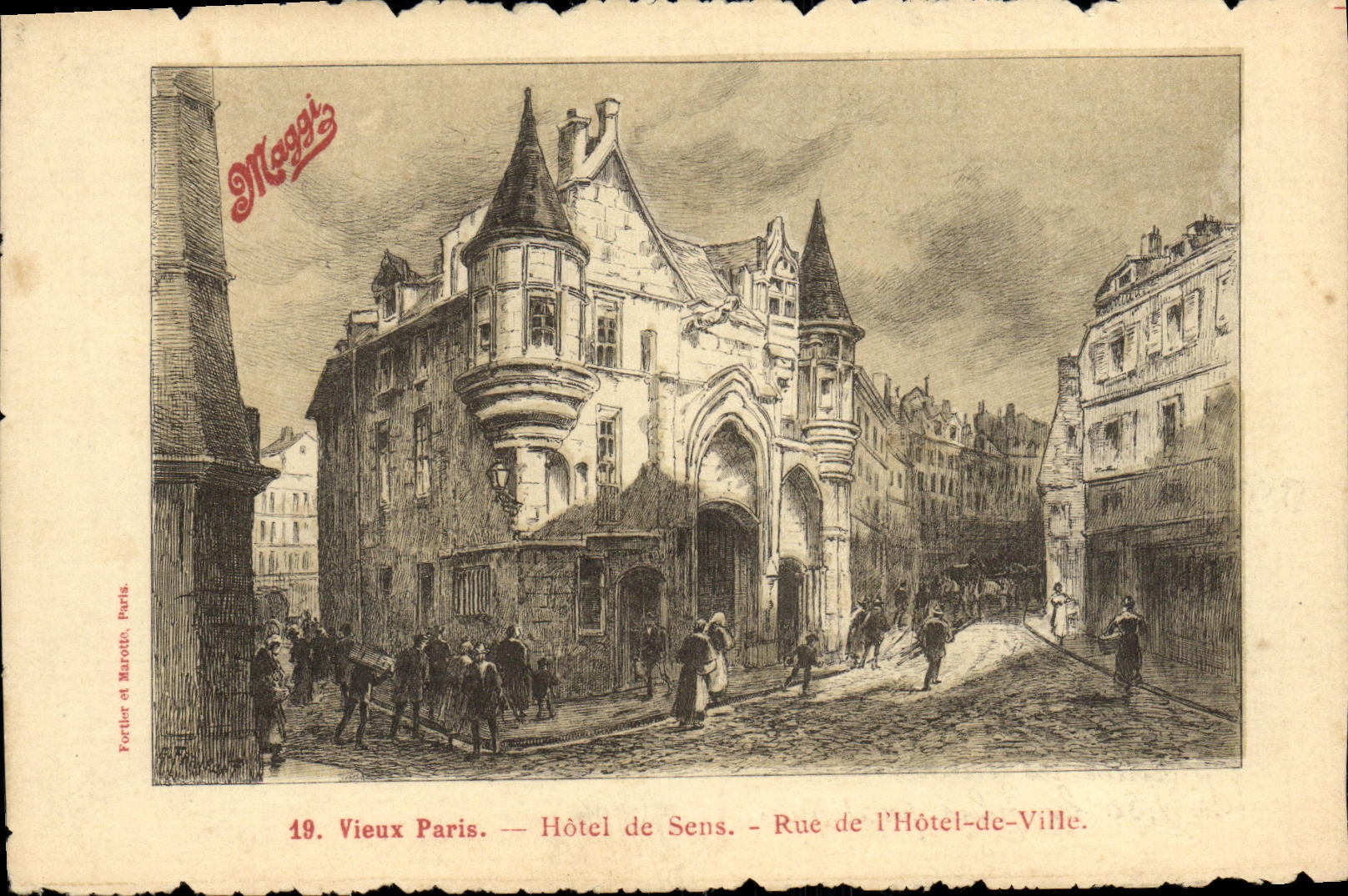 CPA Vieux Paris Hotel de Rue de l'Hotel de Ville Publicite Maggi