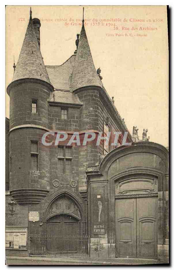 CPA Paris Ancienne entree du manoir du connetable de Clisson 