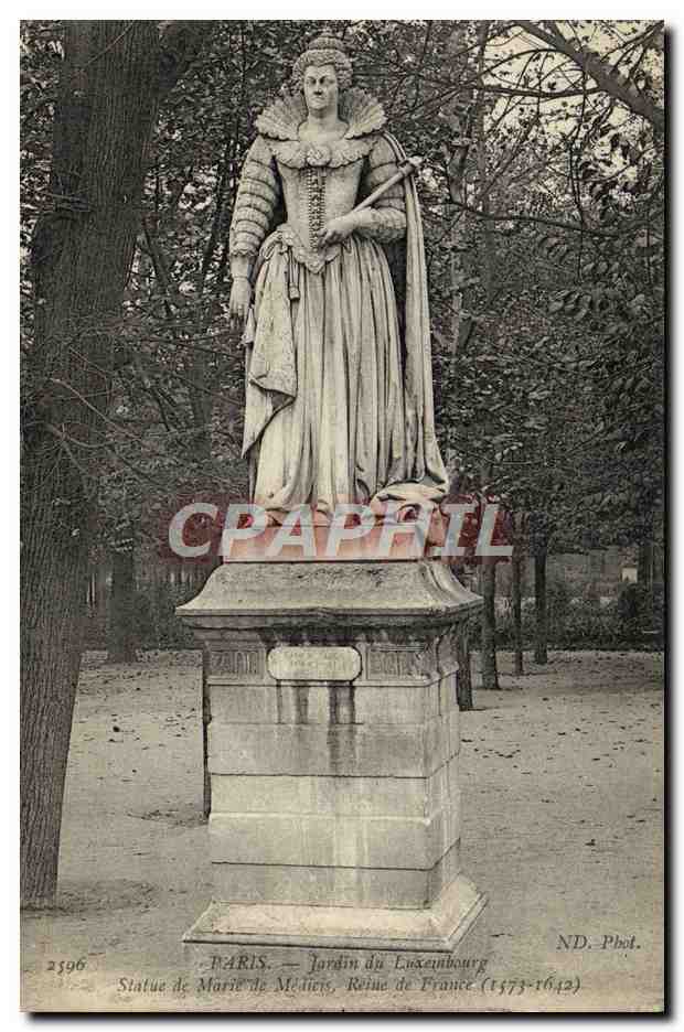 CPA Paris Jardin du Luxembourg statue de Marie de Medicis Reine de France 