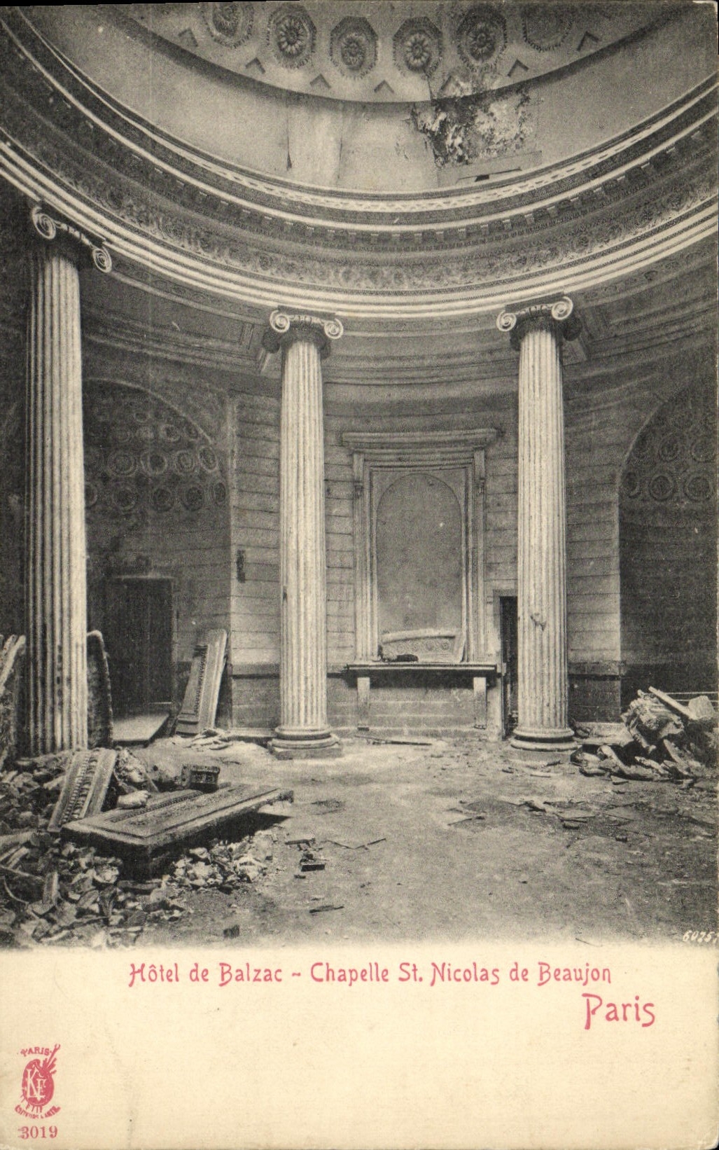 CPA Hotel de Balzac Chapelle St Nicolas de Beaujon Paris 
