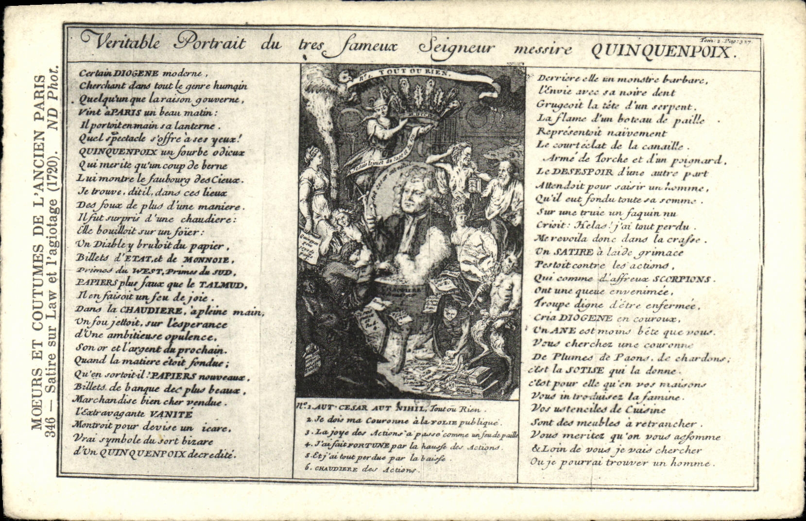 CPA Moeurs et Coutumes de l'Ancien Paris Satire sur Law et l'agiotage 1720