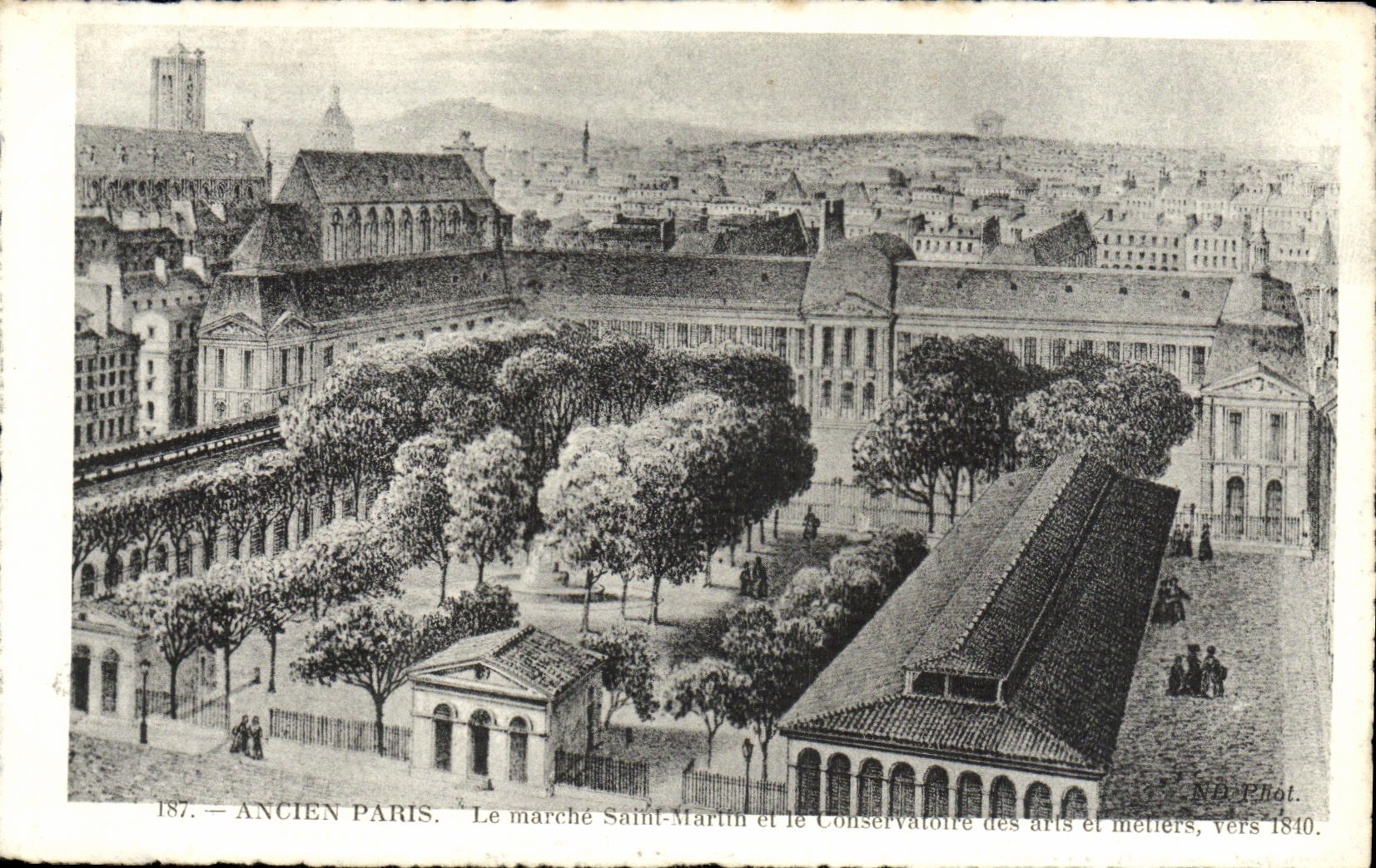 CPA Ancien Paris Le marche Saint Martin et le Conservatoire des Arts et Metiers