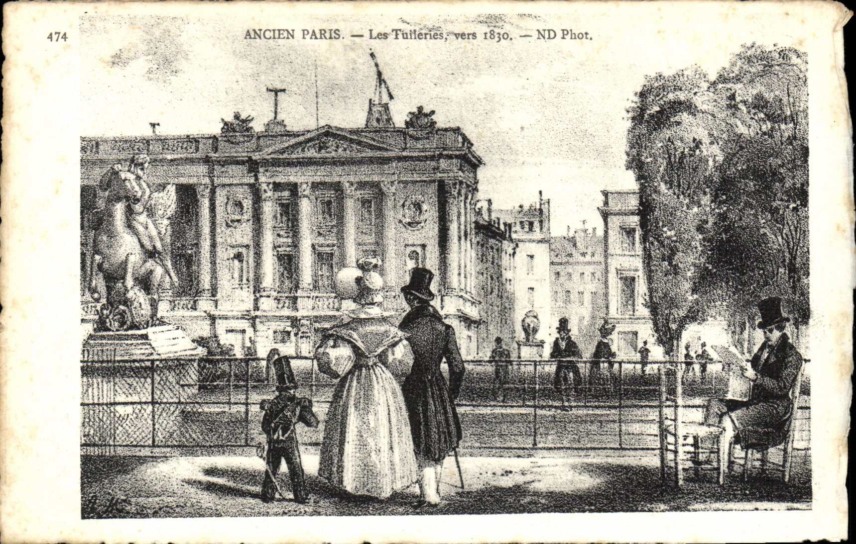 CPA Ancien Paris Le Tuileries vers 1830