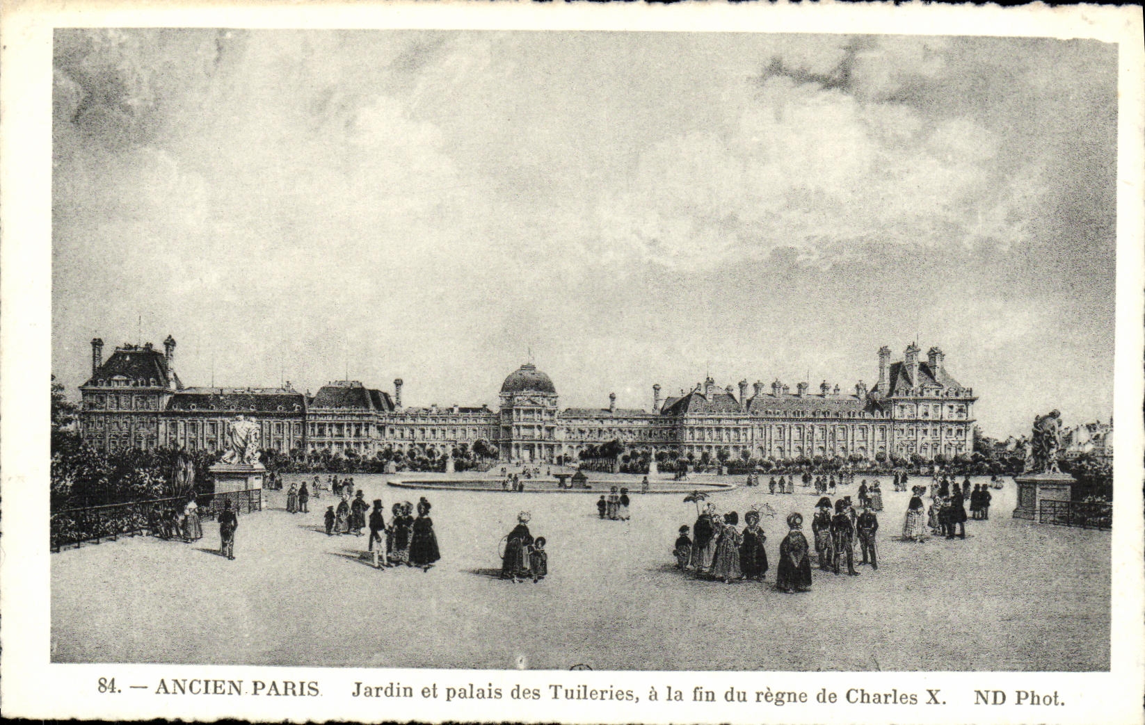CPA Ancien Paris Jardin et Palais des Tuileries a la fin du regne de Charles X