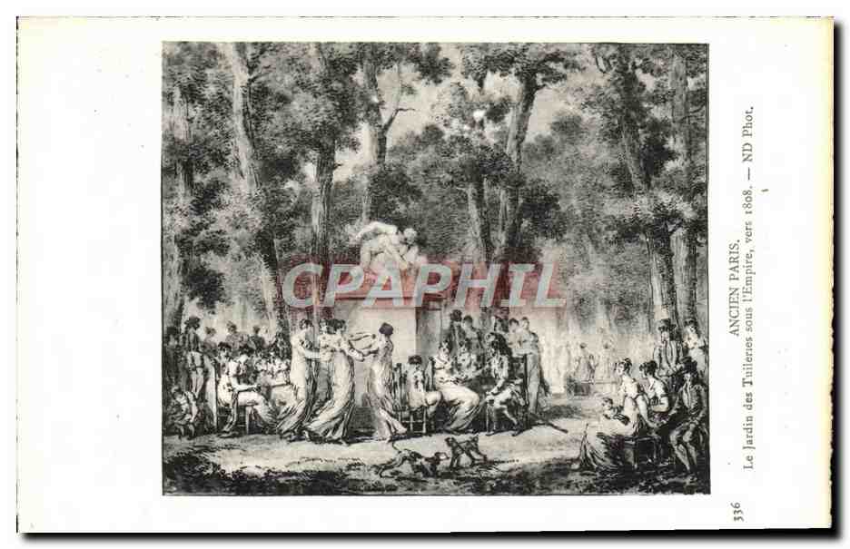 CPA Ancien Paris Le Jardin des Tuileries sous l'Empire vers 1808