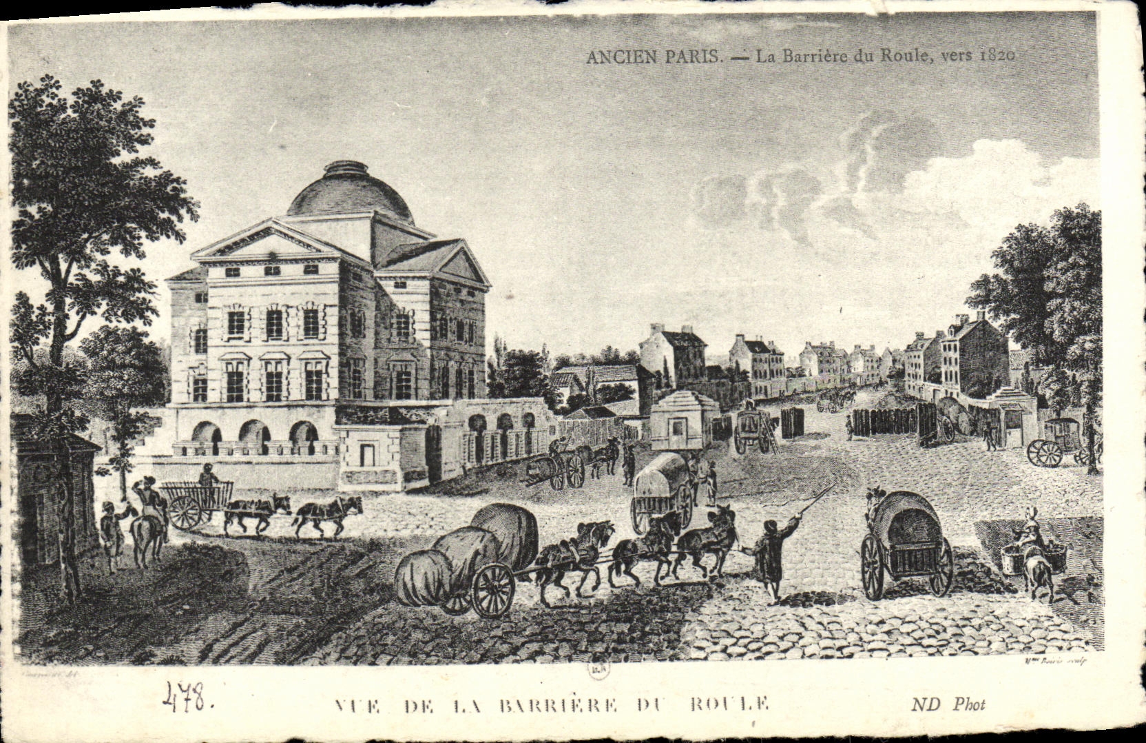 CPA Ancien Paris Vue de la Barriere du Roule 1820