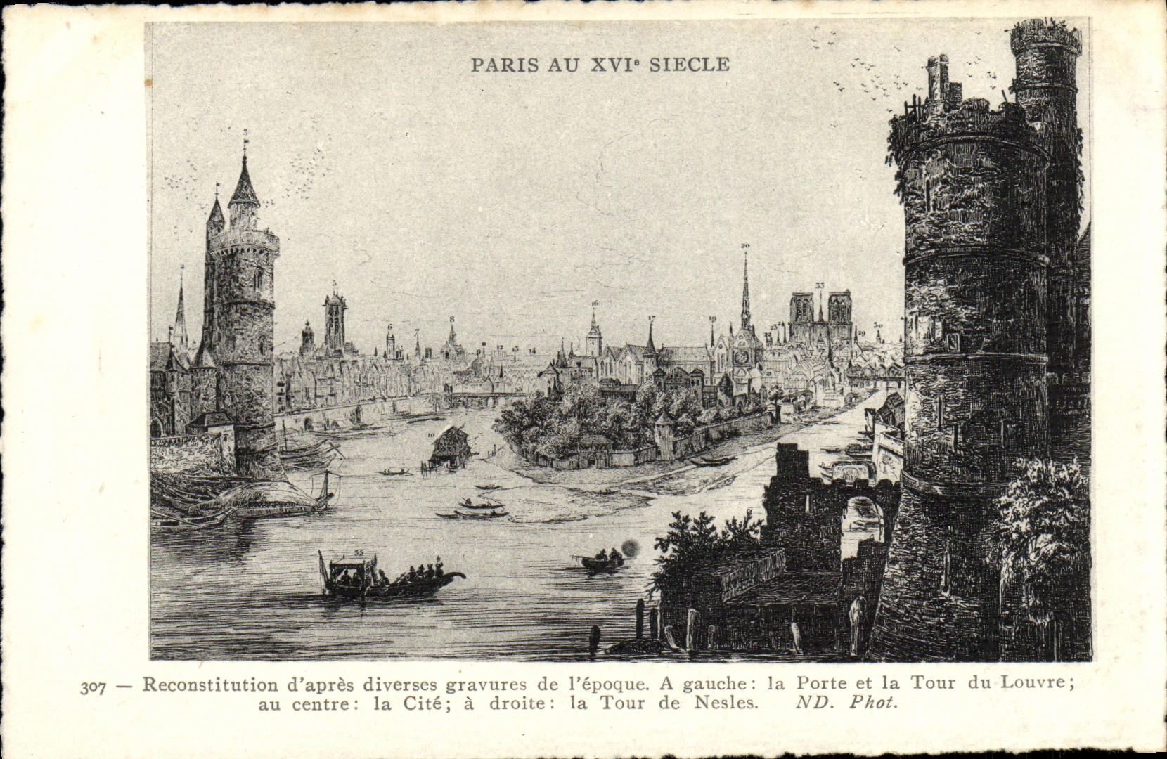 CPA Paris Au XVI e Siecle porte et tour du Louvre La Cite Tour de Nesles