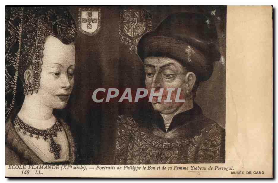 CPA Ecole Flamande Potraits de Philippe le Bon et de sa femme Ysabeau de Portgual Musee de Gand