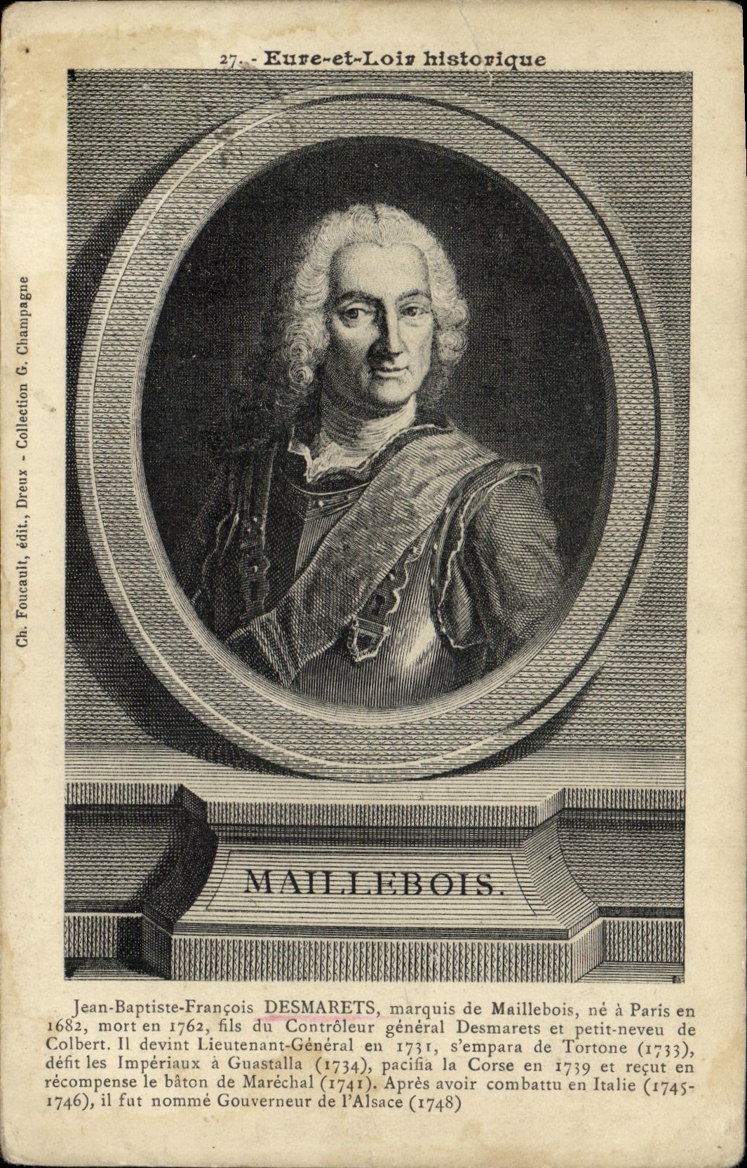 CPA Jean Baptiste Francois Desmarets Marquis de Maillebois
