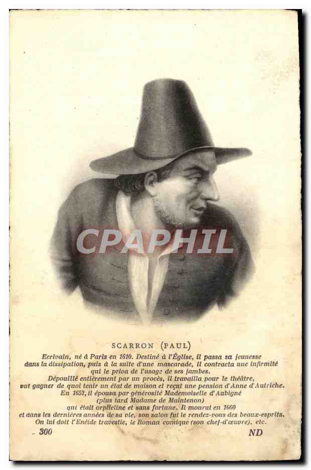 CPA Scarron Ecrivain