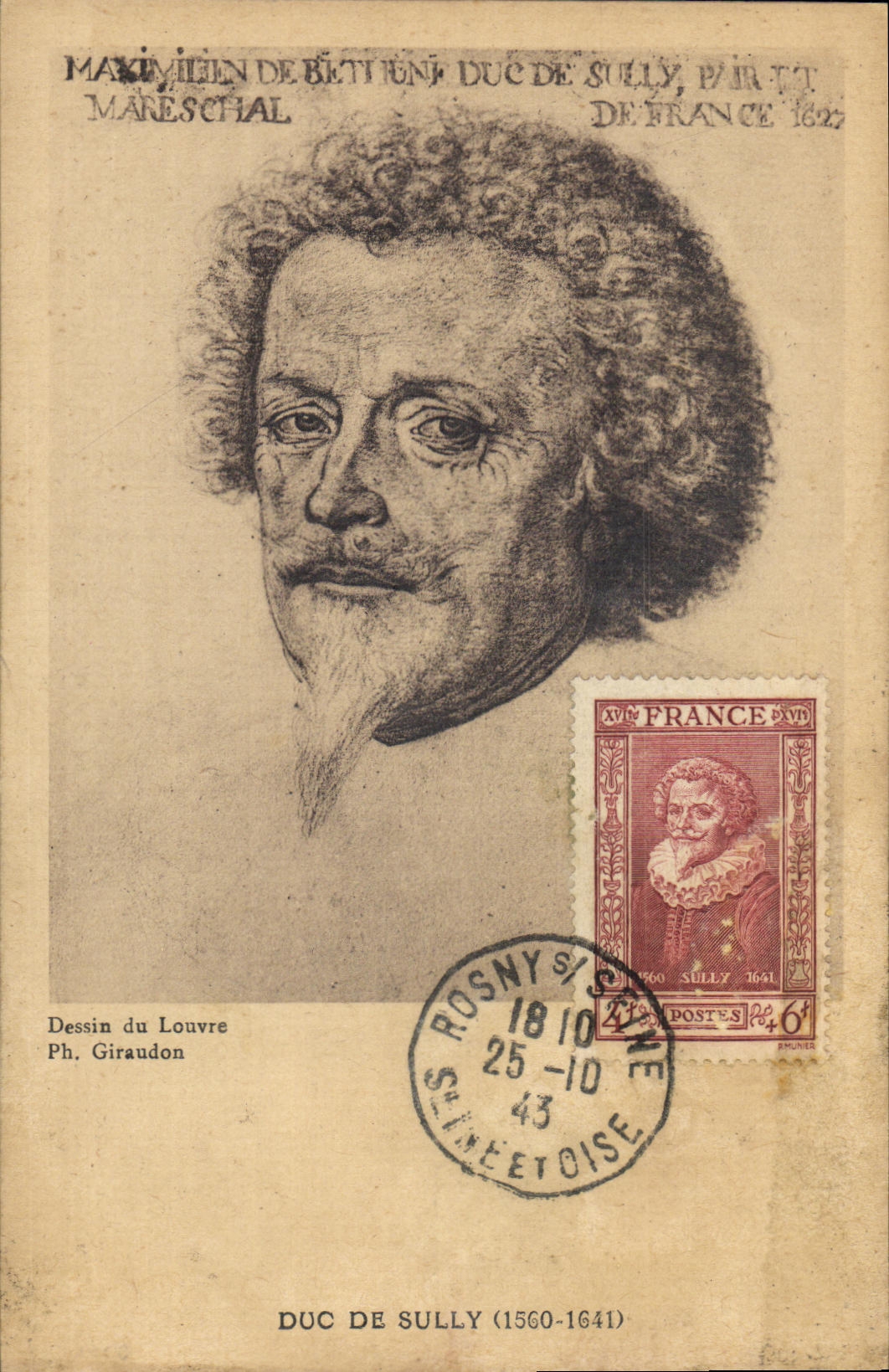 CARTE MAXIMUM Duc de Sully 1943