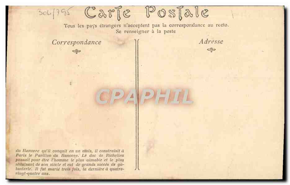 CPA Richelieu Marechal de France  — Rückseite