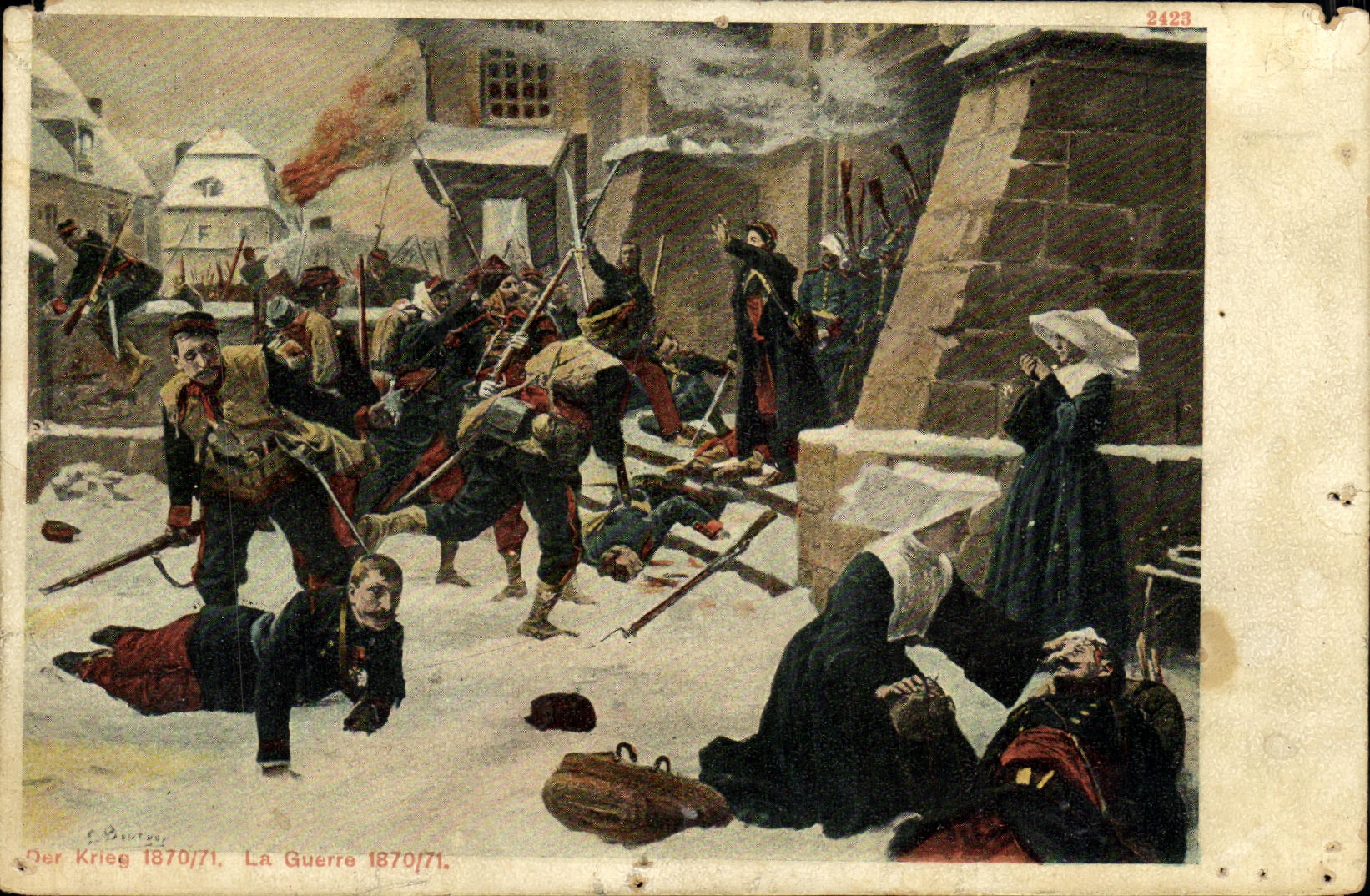 Bataille de la Guerre franco-prussienne 1870/71 — illustration de L. Bantoup — éditeur CPAPHIL, n° 2423