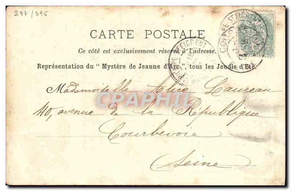 CPA Sacre de Charles VII — Rückseite