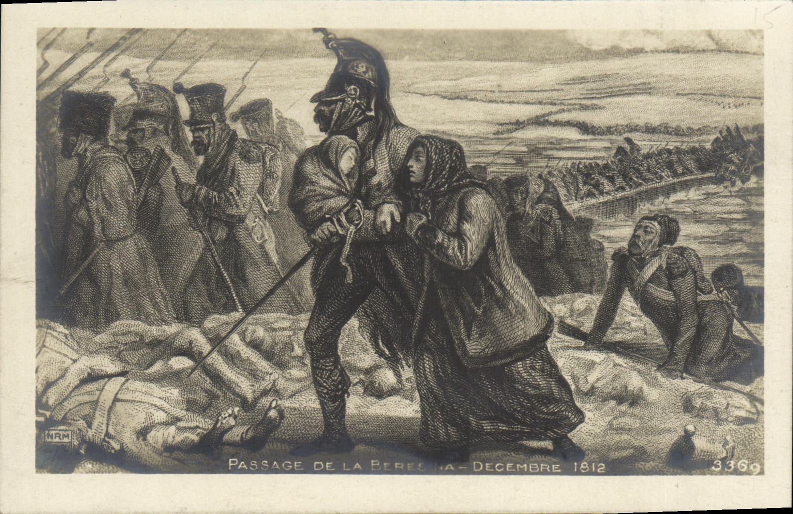 CPA Militaria Passage de la Berezina Decembre 1812