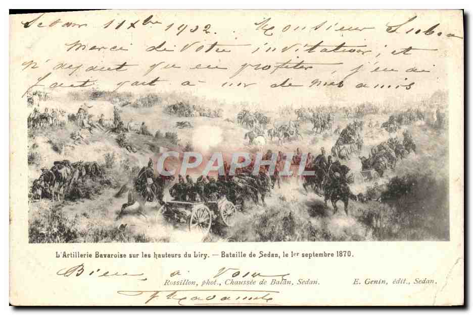 CPA L'artillerie bavaroise sur les hauteurs de Liry Bataille de Sedan 1870