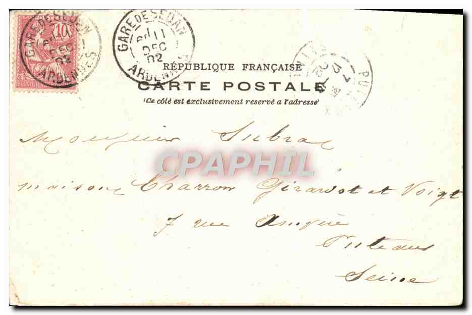 CPA L'artillerie bavaroise sur les hauteurs de Liry Bataille de Sedan 1870 — Verso