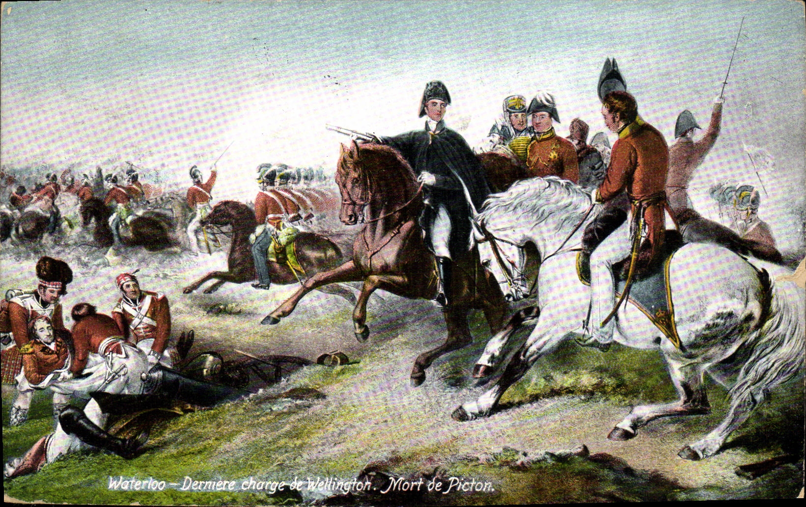 CPA Waterloo Derniere charge de Wellington Mort de picton