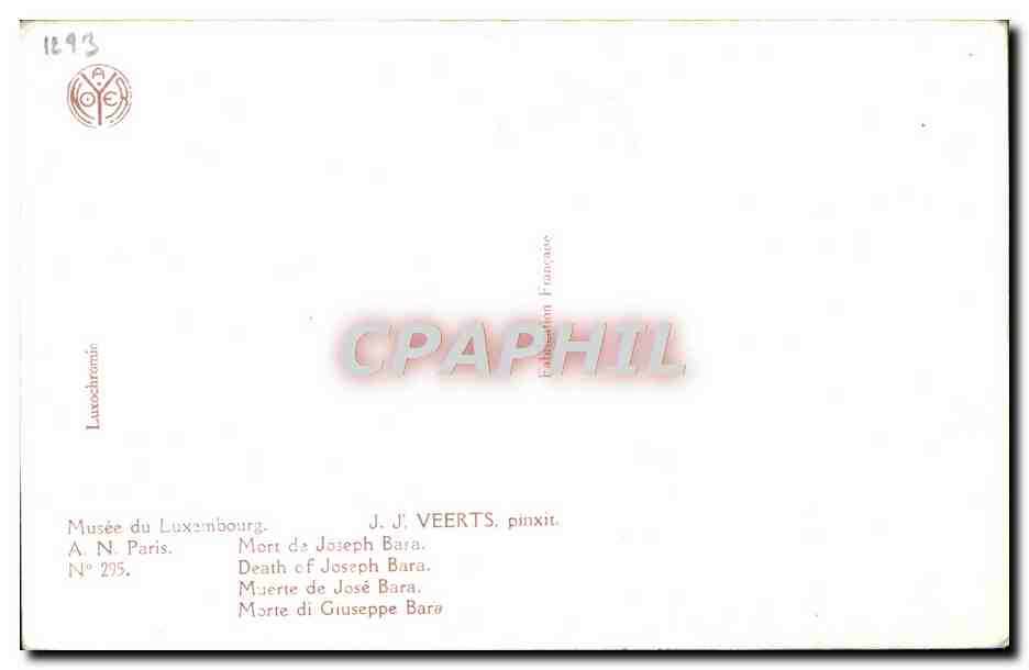 CPA Veerts Mort de Joseph Bara — Rückseite