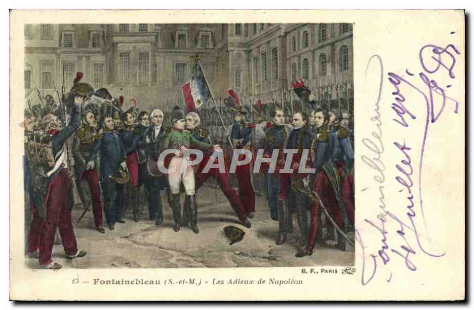 CPA Napoleon Fontainebleau les adieux 