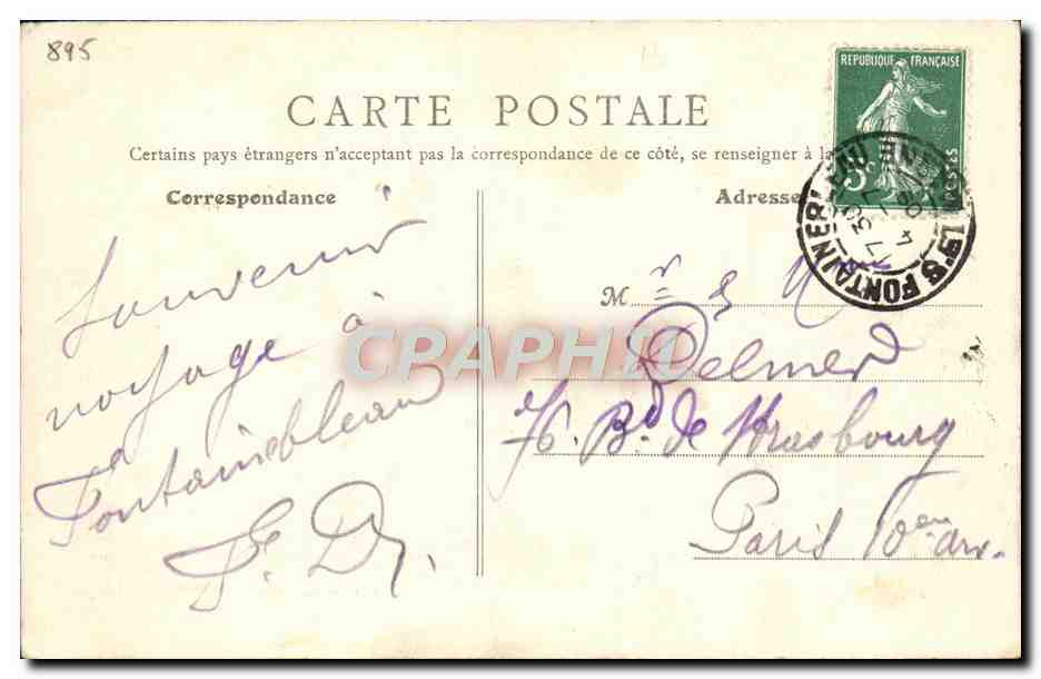 CPA Napoleon Fontainebleau les adieux  — Verso