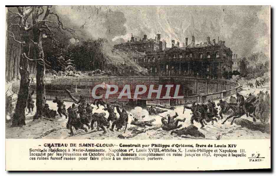 CPA Napoleon Chateau de Saint Cloud Residence de MArie Antoinette Louis XVIII
