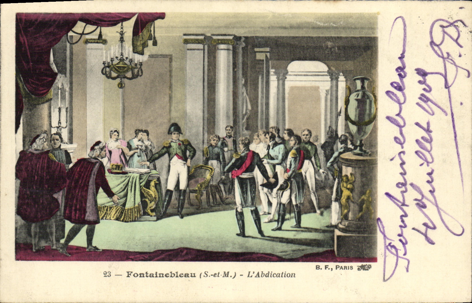 CPA Napoleon Fontainebleau l'abdication