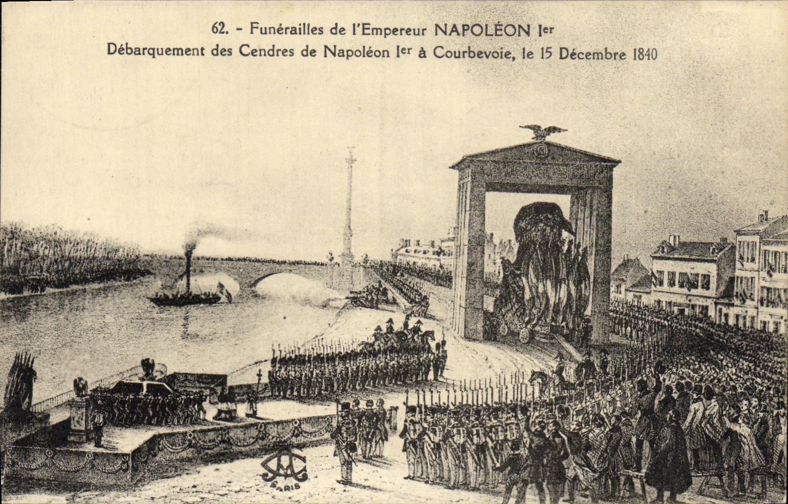 CPA Napoleon Funerailles de l'Empereur Debarquement des cendres a Courbevoie 15 decembre 1840