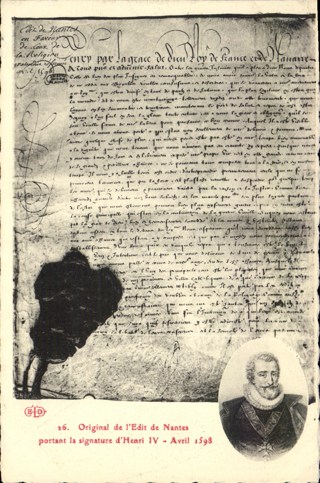 CPA Original de l'edit de Nantes Henri IV